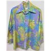 Image 1 : Vintage Retro Tegaki Hand Paints Long Sleeve Shirt, Blue/Green, Sz S