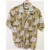 Image 1 : Vintage Aloha Shirt - Howie Hawaii, Brown & White, Sz M