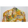 Image 2 : Vintage Aloha Shirt - Orange & Yellow w/Crane Motif, No Tags, Size Unknown
