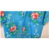 Image 3 : Vintage Aloha Shirt - Blue w/ Red Hibiscus, No Tags, Size Unknown