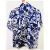 Image 1 : Vintage Aloha Shirt - Blue & White Floral Print, No Tags, Size Unknown