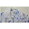 Image 2 : Vintage Aloha Print Shirt - Blue w/ White Abstract Print, No Tags, Size Unknown