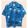 Image 1 : Vintage Aloha Shirt - Blue Two-Tone & White Floral, No Tags, Size Unknown