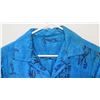 Image 2 : Vintage Aloha Shirt - Blue Historic Hawaiiana Figures, No Tags, Size Unknown