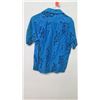 Image 7 : Vintage Aloha Shirt - Blue Historic Hawaiiana Figures, No Tags, Size Unknown