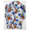 Image 1 : Vintage Aloha Shirt - Blue & Red Floral Print, No Tags, Size Unknown