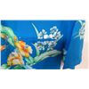 Image 3 : Vintage Aloha Shirt - Blue w/ Yellow Hibiscus, No Tags, Size Unknown