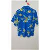 Image 7 : Vintage Aloha Shirt - Blue w/ Yellow Hibiscus, No Tags, Size Unknown