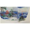 Image 7 : Vintage Aloha Shirt - Blue & Red Palm Tree/Sailing Motif, No Tags, Size Unknown