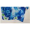 Image 8 : Vintage Aloha Shirt - Blue w/Green Hibiscus Floral Print, No Tags, Size Unknown