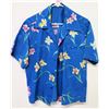 Image 1 : Vintage Aloha Shirt - Blue w/Orchids, No Tags, Size Unknown