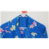 Image 2 : Vintage Aloha Shirt - Blue w/Orchids, No Tags, Size Unknown