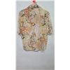 Image 6 : Vintage Shirt - Tan Asian Inspired Floral Print, No Tags, Size Unknown