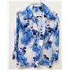 Image 1 : Vintage Shirt - Long Sleeve Blue White Floral Print, No Tags, Size Unknown