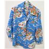 Image 1 : Vintage Shirt - Bright Blue Asian Inspired Floral Print, No Tags, Size Unknown