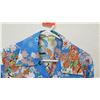 Image 2 : Vintage Shirt - Bright Blue Asian Inspired Floral Print, No Tags, Size Unknown