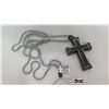 Image 2 : Men's Stainless Steel Necklace Black Cross Pendant Retail $449, New w/ Tag
