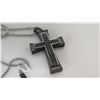 Image 5 : Men's Stainless Steel Necklace Black Cross Pendant Retail $449, New w/ Tag