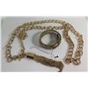 Image 1 : Long Copper Chain Necklace w/ Fringe & Copper Bangle Bracelet