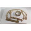 Image 7 : Long Copper Chain Necklace w/ Fringe & Copper Bangle Bracelet