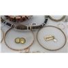 Image 14 : Qty 5 Bangle Bracelets, Bead Necklace & Bracelet, Misc Earrings & Charm