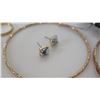 Image 8 : Qty 5 Bangle Bracelets, Bead Necklace & Bracelet, Misc Earrings & Charm