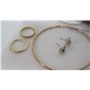 Image 9 : Qty 5 Bangle Bracelets, Bead Necklace & Bracelet, Misc Earrings & Charm