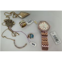 Adrienne Vittadini Watch, Brilliance Ring NWT, 2 Pendants on Chains, etc