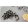Image 11 : Qty 5 Bangle Bracelets, Misc Necklaces, 4 Rings & 2 Quarters in Plastic