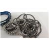Image 13 : Qty 5 Bangle Bracelets, Misc Necklaces, 4 Rings & 2 Quarters in Plastic