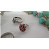 Image 6 : Green Stone Necklace, Shell Necklace, Misc Earrings & Rings
