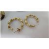 Image 3 : Qty 5 Pair Gold Tone & Copper Earrings, 2 Bracelets, Heart Crystal Necklace, etc