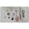 Image 2 : Qty 2 Watches - Seiko & Caravelle by Bulova, Yin Yang Pendant, Misc Earrings