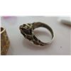 Image 10 : Qty 5 Rings, Angel Brooch, Misc Earrings, Beads & Chains