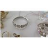 Image 15 : Qty 5 Rings, Angel Brooch, Misc Earrings, Beads & Chains