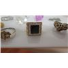 Image 3 : Qty 5 Rings, Angel Brooch, Misc Earrings, Beads & Chains