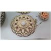 Image 2 : Qty 4 Pair Earrings, 2 Hair Combs Clips, Bangle Bracelet, Pink Bead Necklace