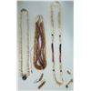 Image 1 : Qty 3 Hawaiian Shell Necklaces & Shell Earrings, Black Tahitian Pearls