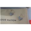Image 2 : Louis Vuitton Gold Hoop "V" Earrings w/ Box (Looks New, Excellent Condition)