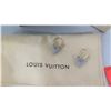 Image 3 : Louis Vuitton Gold Hoop "V" Earrings w/ Box (Looks New, Excellent Condition)