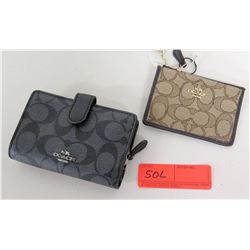 Coach Wallet (Black Monogram) & Coach Coin Purse (Brown Monogram)
