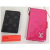 Image 1 : Louis Vuitton Black Monogram Wallet & Pink Monogram Phone Case (Authenticity Unverified)