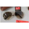 Image 2 : 2 Pairs New Ray Ban Sunglasses - Dark & Rose Tinted w/ Carrying Cases