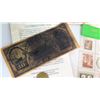 Image 1 : Republic of Hawaii Bills (Replica), Vintage Food Coupon, Lincoln Penny, etc