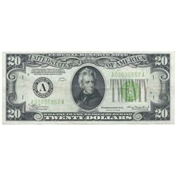 1934 $20 Federal Reserve Note - Boston