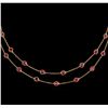 9.57 ctw Ruby Necklace - 18KT Rose Gold