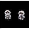 1.04 ctw Diamond Stud Earrings - 14KT White Gold