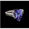 3.62 ctw Tanzanite and Diamond Ring - 14KT White Gold