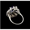 Image 3 : 3.60 ctw Tanzanite and Diamond Ring - 14KT White Gold