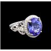 14KT White Gold 6.59 ctw Tanzanite and Diamond Ring